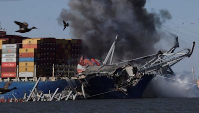 Collapsed Baltimore bridge blasted into pieces in effort to clear wreckage