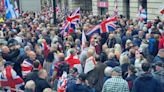 Tommy Robinson supporters gather ahead of Parliament Square screening