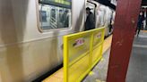 Subway barriers installed at Bryant Park station