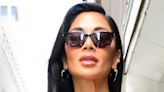 Nicole Scherzinger stuns in a fiery red dress and nude heels in NYC