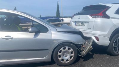 Retenciones kilométricas en la Vía de Cintura de Palma tras un accidente en cadena