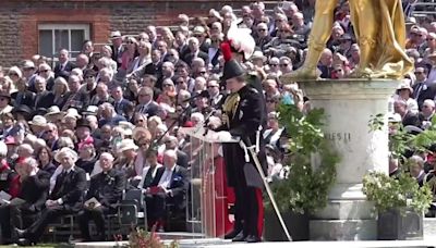 Princess Royal addresses Chelsea Pensioners at Founders Day