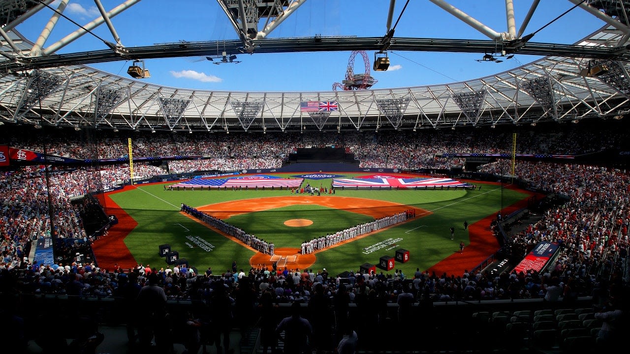 MLB London Series: Watch soccer pitch transform into baseball diamond in stunning time lapse video