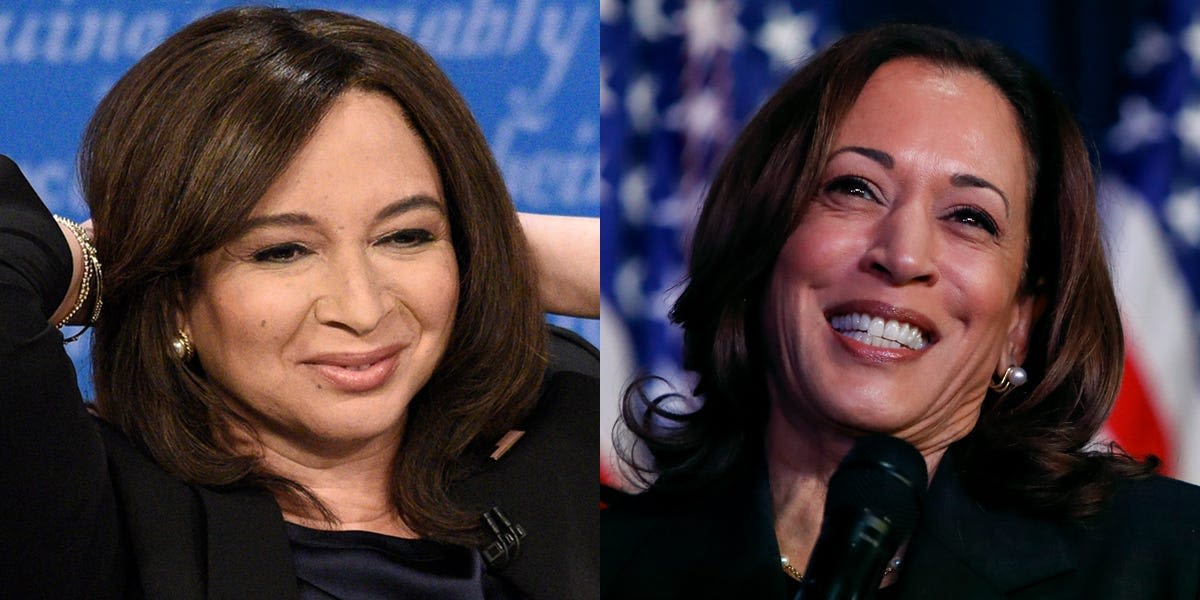 Memes about Maya Rudolph playing Kamala Harris on 'SNL' are taking over the internet after Joe Biden endorsed her as the Democratic nominee