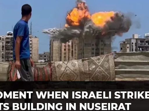 Gaza War Day 288: Moment when Israeli airstrike hits residential building in Nuseirat, watch!