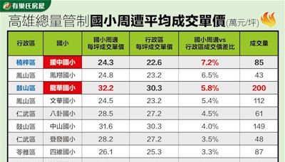 高雄孟母注意！龍華搶破頭房價又最貴 16所「總量管制國小」一次看