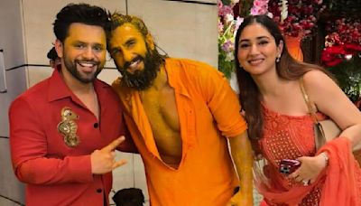 Anant Ambani-Radhika Merchant Haldi: Rahul-Disha pose with 'BABA' Ranveer Singh