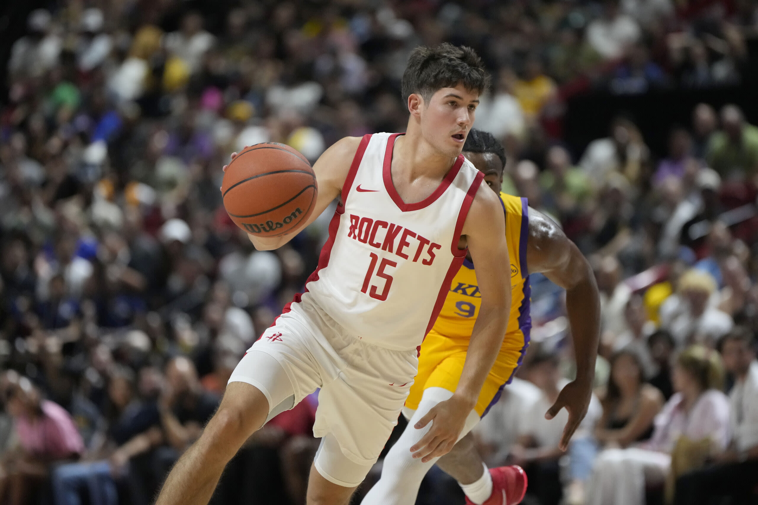 Rockets’ Reed Sheppard put on a show in Las Vegas Summer League debut