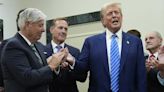 Cheers, cake and fist-bump from GOP as Trump returns to Capitol Hill for first time since Jan. 6 riot