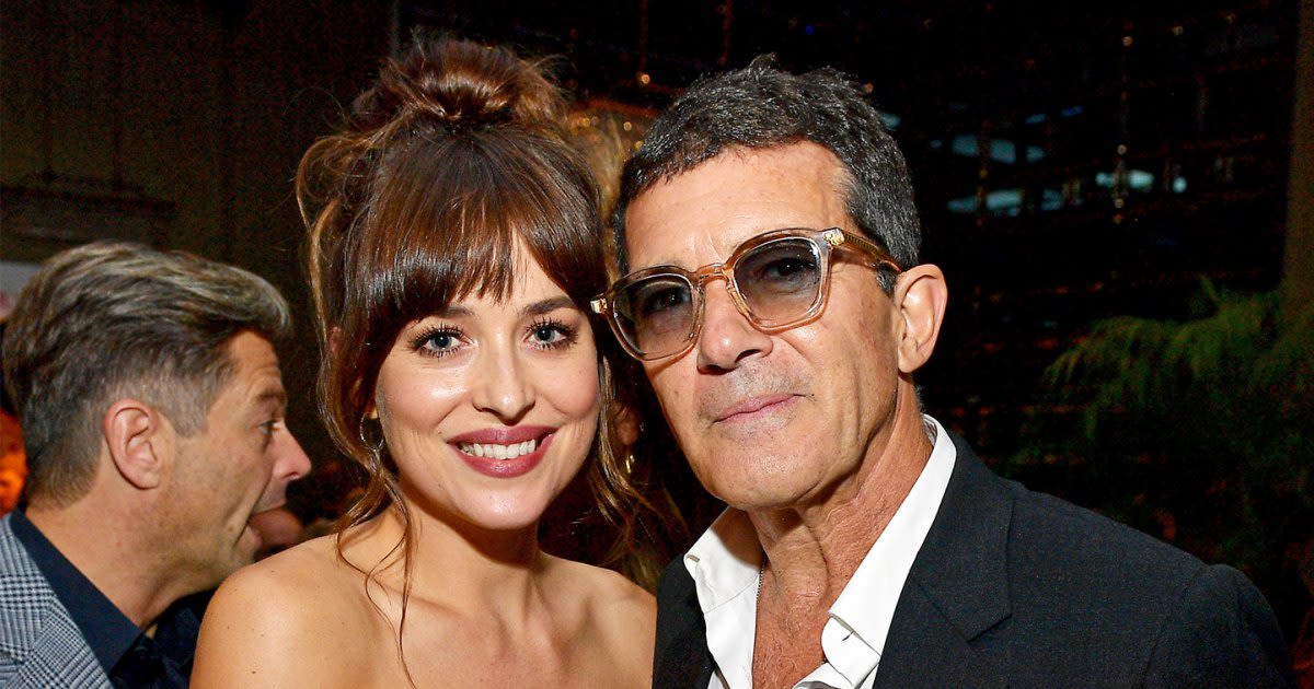 Antonio Banderas Reunites With Stepdaughter Dakota Johnson in Spain