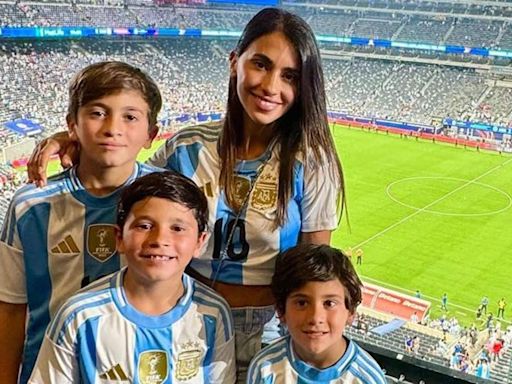 Antonela Roccuzzo y sus hijos celebran el pase de Argentina a la final de la Copa América