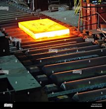 Hot steel plate in steel plant Stock Photo - Alamy