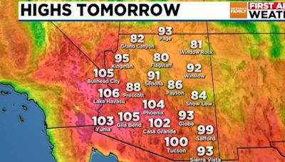 Temperatures in Arizona staying above normal with plenty of sunshine