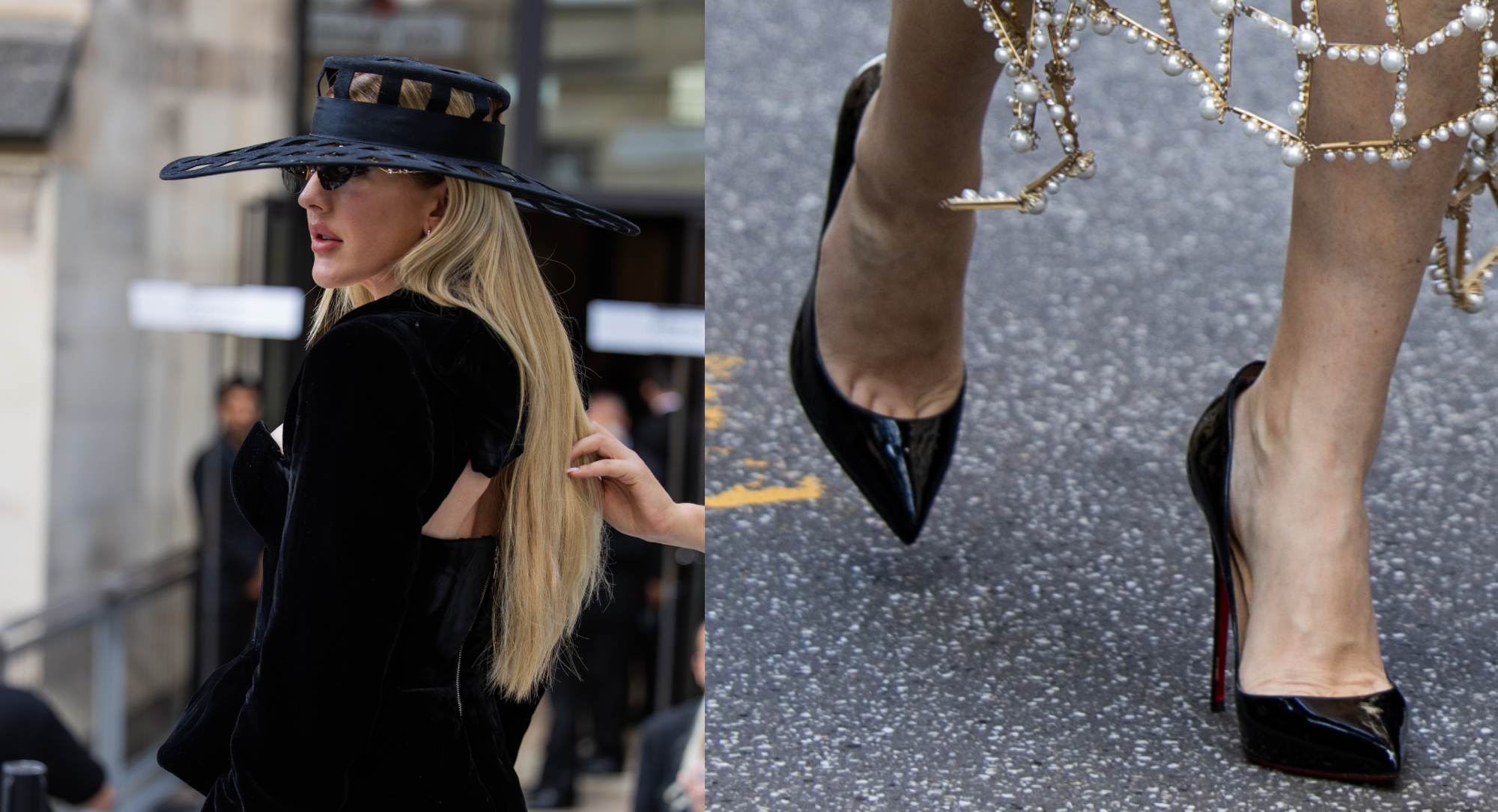 Ellie Goulding Takes Over the Front Row of Tamara Ralph’s Show in Structured Dress and Black Pumps at Paris Couture Week