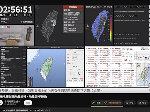 1小時8震搖醒全台 9萬人湧入地震監視YT哀號：天空一直閃