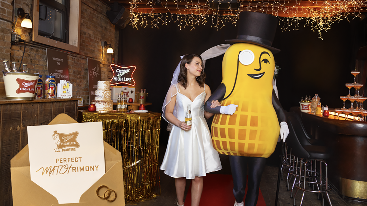 Planters, Miller High Life Giving Away Free Wedding and Mr. Peanut is Walking Bride Down the Aisle