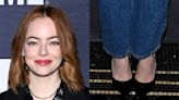 Emma Stone Keeps it Classic in Black Suede Pumps at ‘The Curse’ Event in New York