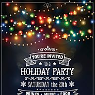 Invitations for holiday parties and gatherings Customizable with various holiday-themed designs and colors May include information about the party venue, time, and date