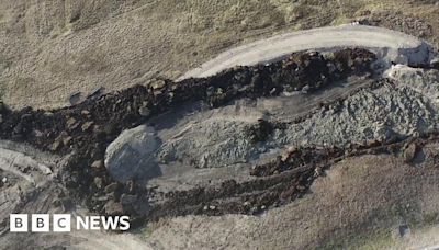 Footage captures landslide at Shetland wind farm