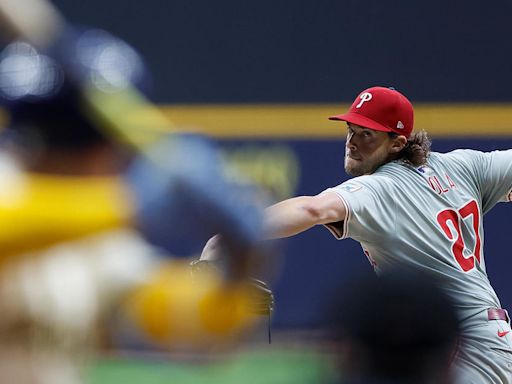 Philadelphia Phillies fall to Milwaukee Brewers in 9th inning despite Aaron Nola's strong outing