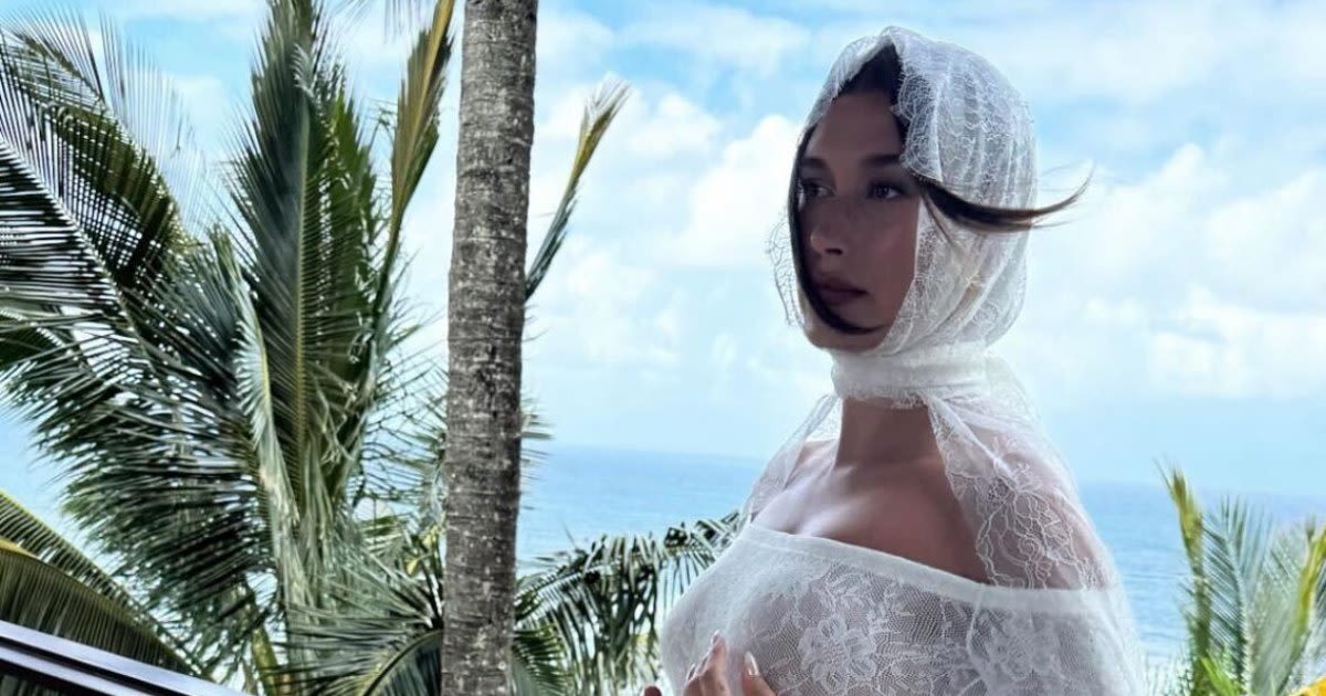 Hailey Bieber Cradles Baby Bump in New Photo From Pregnancy Shoot