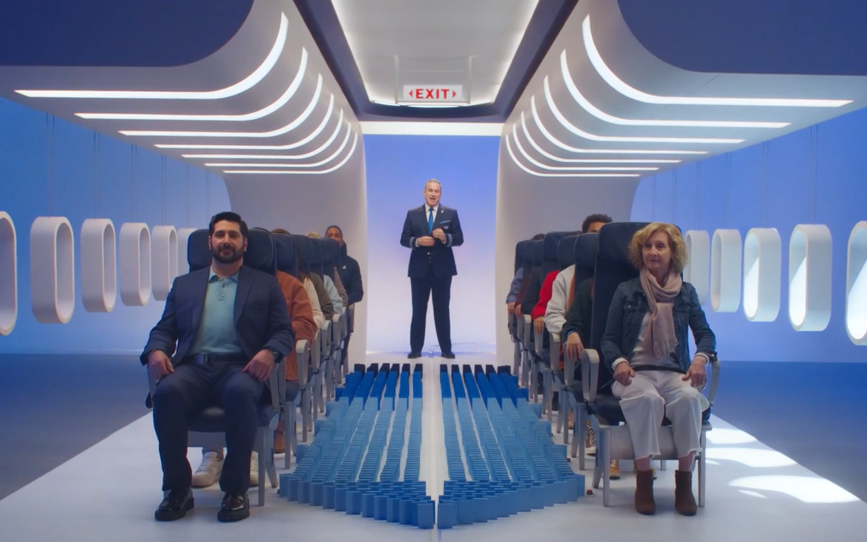 United Airlines' New Safety Video Just Dropped — and it Features 1,000 Dominoes