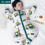 兒童分腿睡袋秋冬夾棉嬰兒睡衣中大童加厚恒溫睡袋寶寶防踢被神器