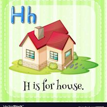 Flashcard letter h is for house Royalty Free Vector Image