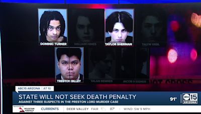 Maricopa County Attorney's Office not seeking death penalty for three suspects in Preston Lord case