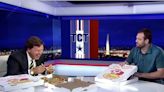 Tucker Carlson seemed to have no idea he was hosting his last show on Fox News, and ended it by eating a sausage and pineapple pizza