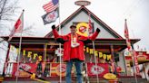 We found a shrine to Chiefs Kingdom in a small Kansas town on our road trip to Vegas