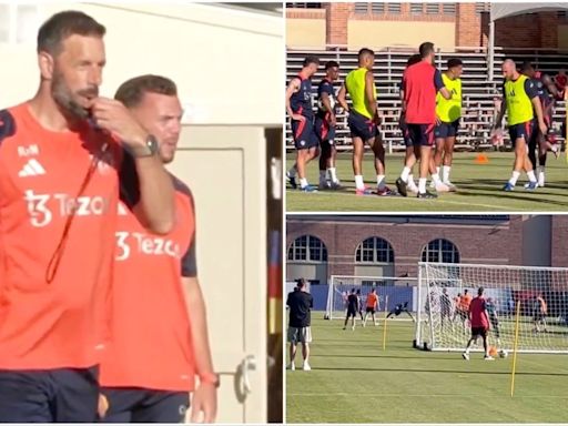 Footage shows Ruud van Nistelrooy is already making big impact in Man Utd training sessions