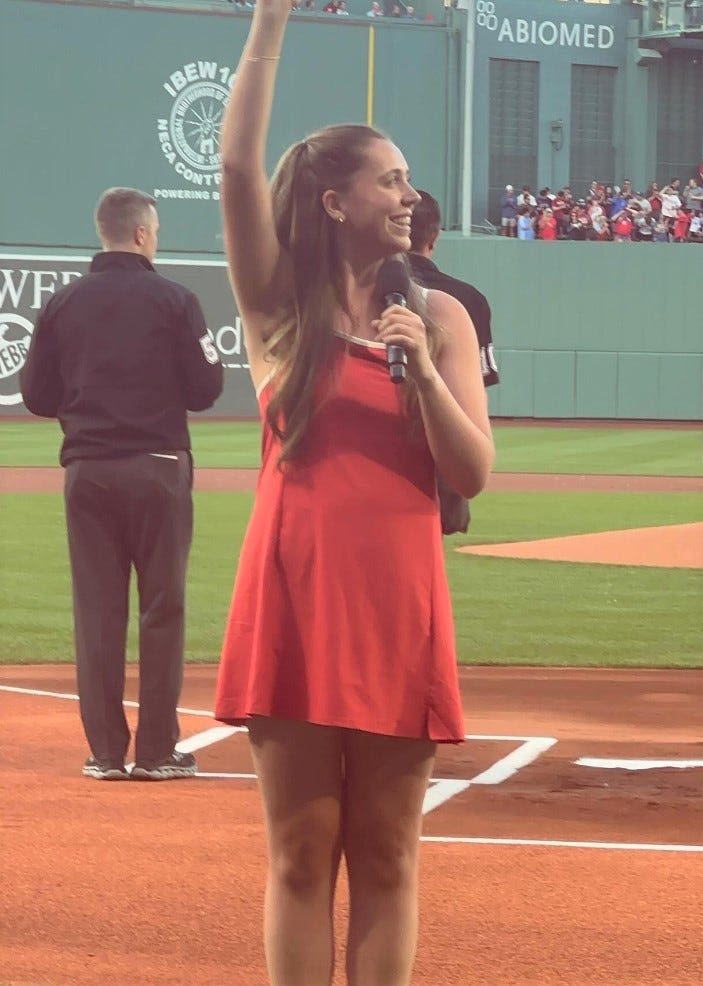 From Obama and Clinton to Boston sports, Portsmouth grad loves singing the national anthem