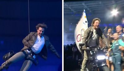 Tom Cruise Rappels, Parachutes for Olympics Handoff to 2028 L.A. Games