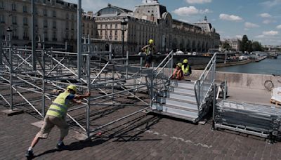 巴黎奧運倒數一周 塞納河畔架圍欄、禁車輛進入