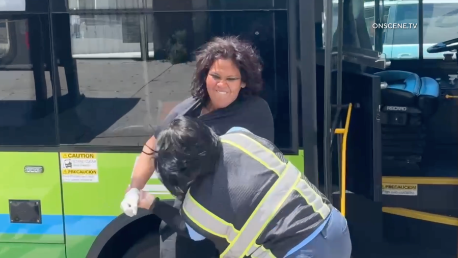 Bus driver violently attacked by homeless woman in Los Angeles