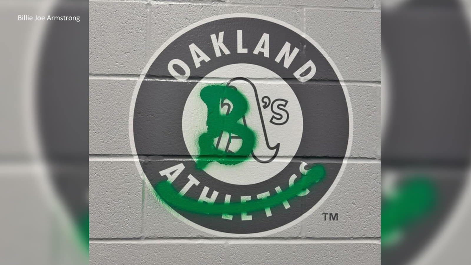 Green Day singer Billie Joe Armstrong defaces Oakland A's logo in Toronto, Instagram post shows