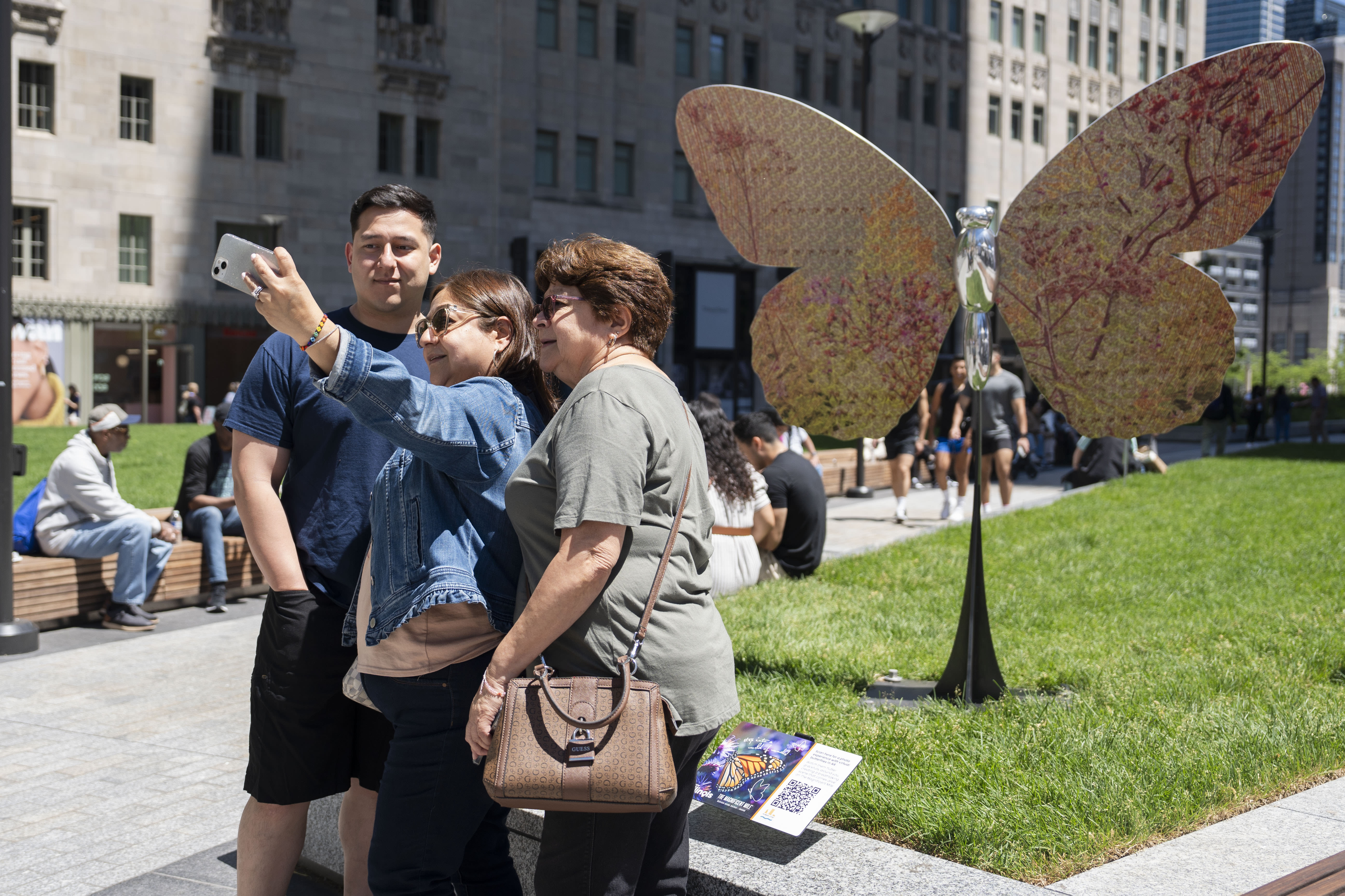 Butterfly sculptures inspire selfies, promote wildlife conservation on the Magnificent Mile