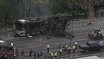 RV fire delays traffic on Florida's Turnpike in Lauderhill