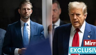 Eric Trump shows 'no support' for dad as he becomes first family member to join Donald in court