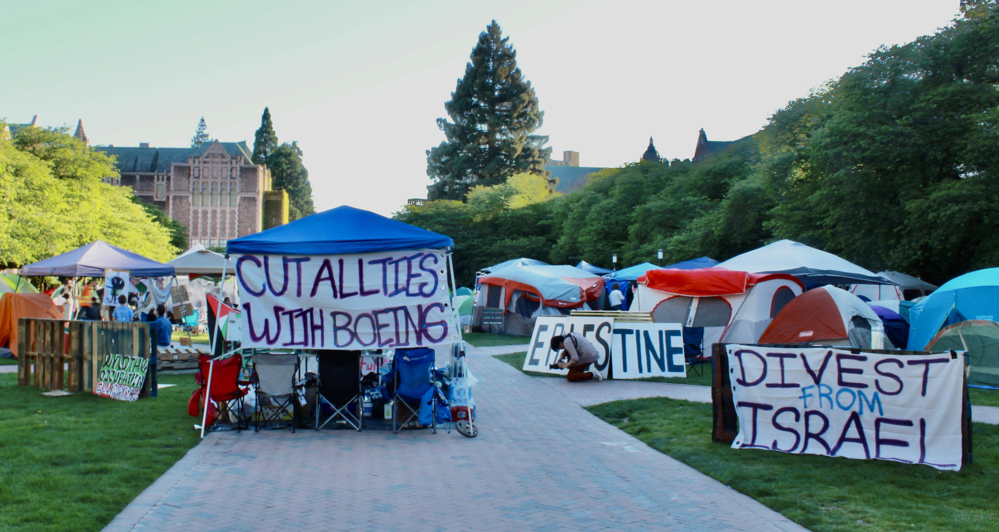 UW pro-Gaza encampment expands to over 100, remains peaceful