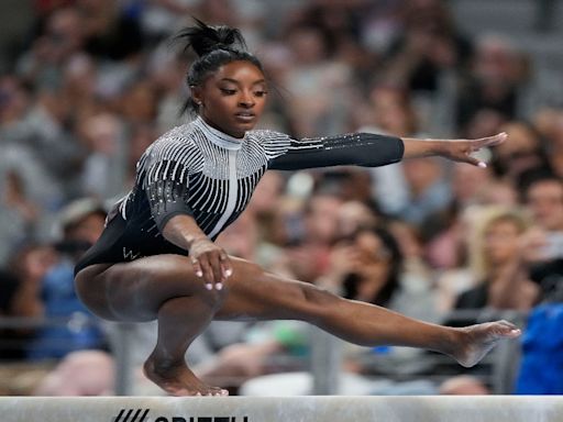 Simone Biles qualifies for Paris Olympics 2024 with US gymnastics trials all-around win