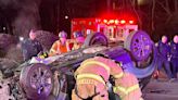 Milford firefighters rescue person trapped inside overturned vehicle after crash, officials say
