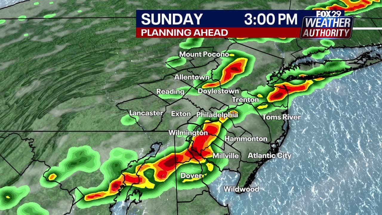 Philadelphia weather: Stormy Saturday night sets up hot, muggy Sunday ahead of possible severe storms