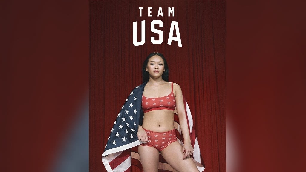 Sunisa Lee models Kim Kardashian’s Olympics-inspired Skims