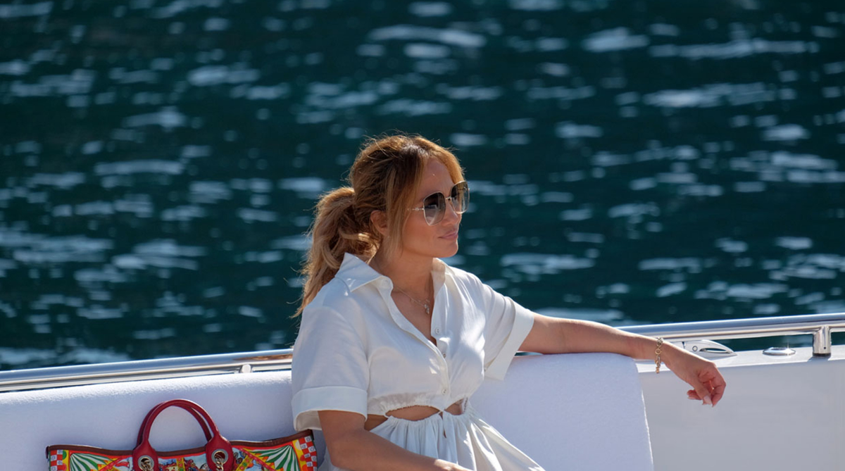 Jennifer Lopez Lives La Dolce Vita in a Breezy Matching Set and a $6,400 Basket Bag