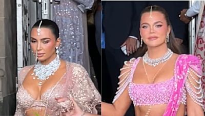 Anant-Radhika Post-Wedding: Kim Kardashian stuns in Tarun Tahiliani pastel lehenga; Khloe Kardashian steps out in Barbie pink ensemble