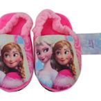 【卡漫迷】冰雪奇緣 絨毛拖鞋 粉 ㊣版 艾莎 安娜 Frozen 兒童 伸縮帶 浴室 保暖拖鞋  室內鞋 16.5cm