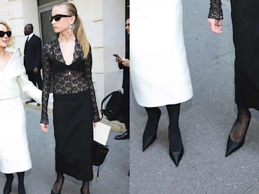 Naomi Watts and Daughter Kai Schreiber Wear Contrasting Balenciaga Ensembles With Matching Pumps at Paris Fashion Week