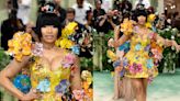 Nicki Minaj Pops in Whimsical Yellow 3D Floral Marni Minidress on Met Gala 2024 Red Carpet